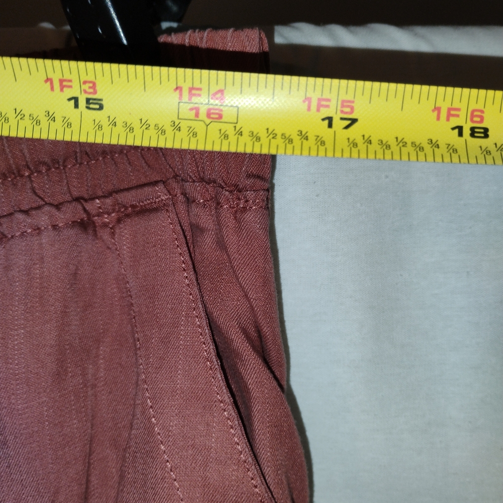 Knox Rose Paprika Red Side Patchwork Striped Relaxed Joggers 100% Lyocell SZ L - Picture 5 of 6